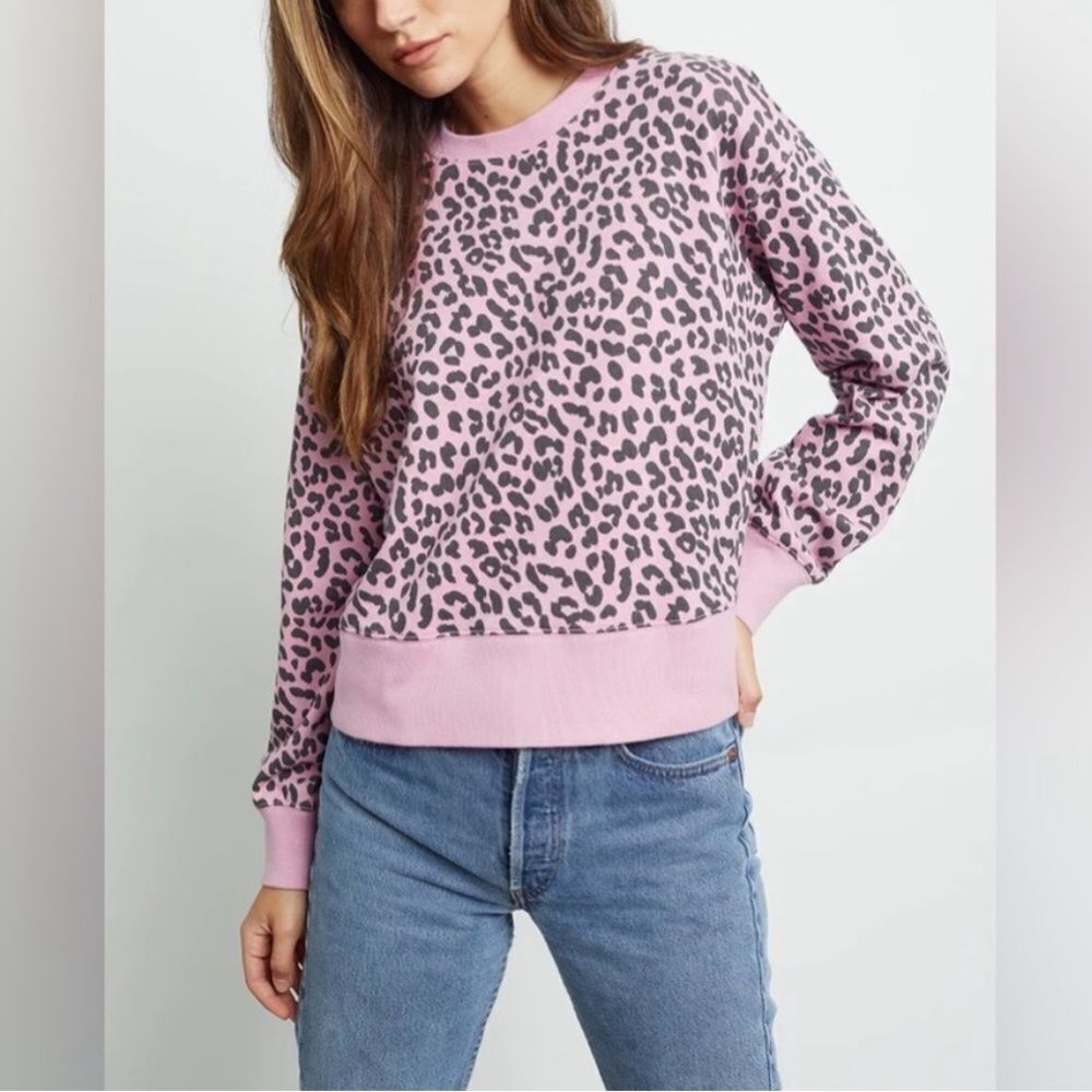 Rails Ramona Jaguar Pullover Sweatshirt – Pink/Black Print, Size Medium